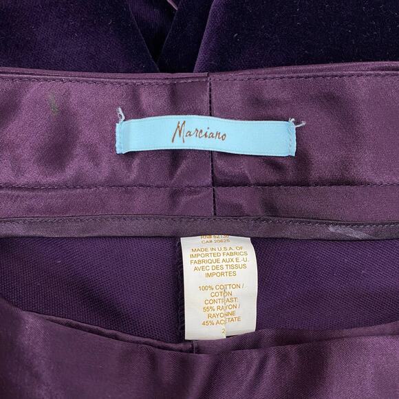 Marciano Guess Purple Velvet Flare Pants SZ 2 Satin Holidays Witchy WhimsiGoth - Picture 4 of 8